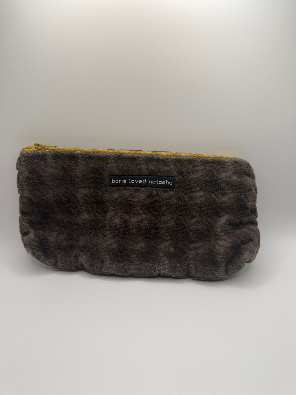 Boris Loved Natasha Brown Zip Pouch